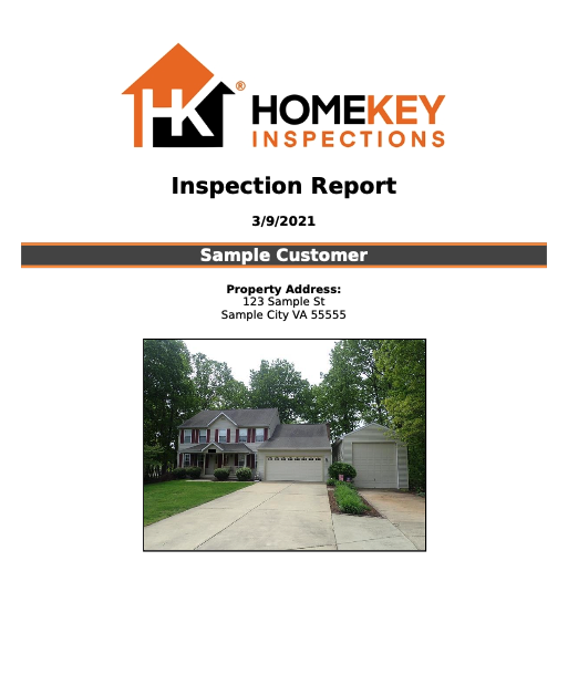 home inspection report cover